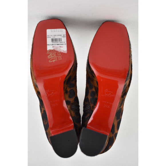 Christian Louboutin Protoboot 110 Black Leopard Platform Heel Bootie 35.5 - Picture 11 of 11